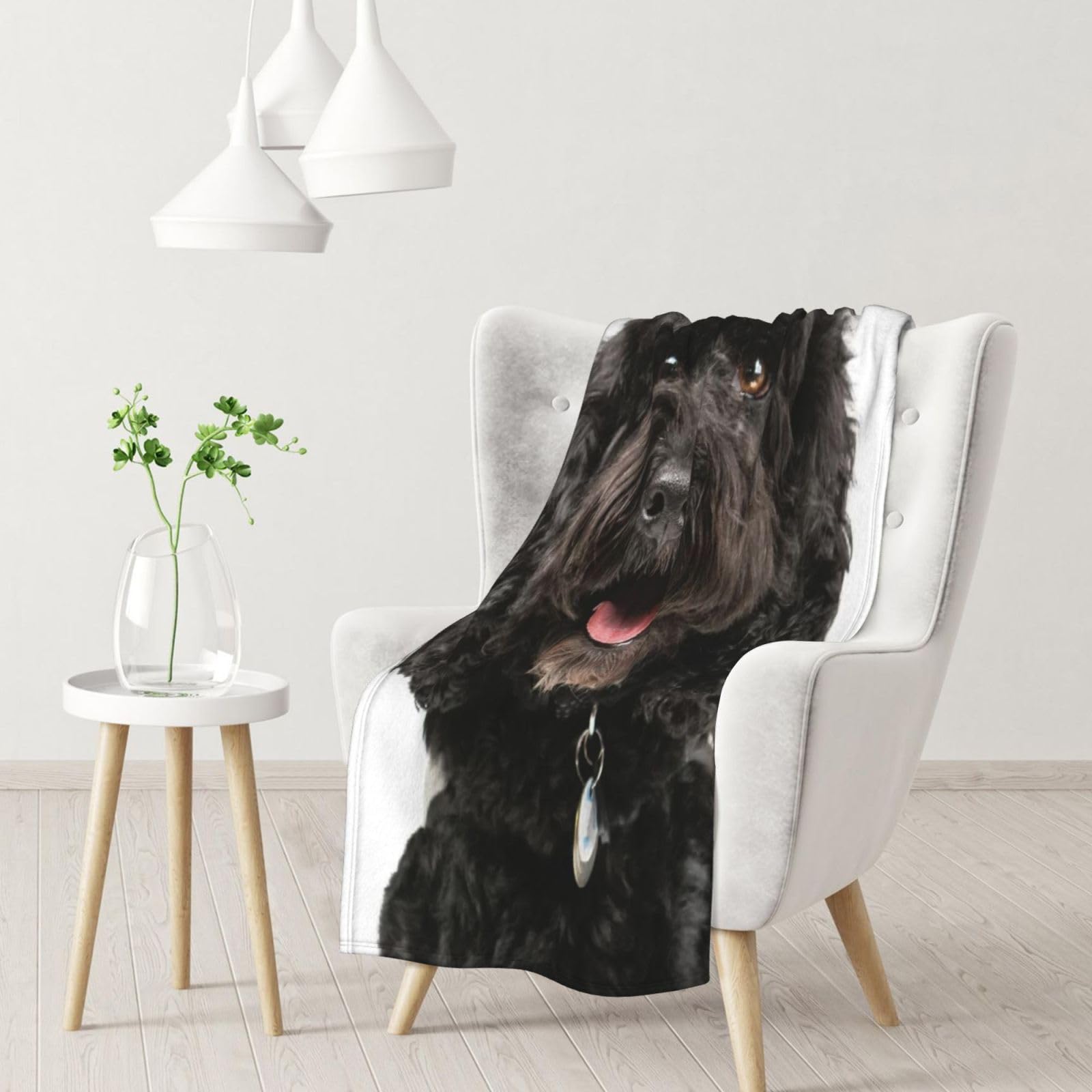 Tcoay Men's As Picture Puppy Black Cockapoo,Throws For Sofa Bed Chair, Decorative Throw Blanket, Blanket For Travel 30X40 Inches