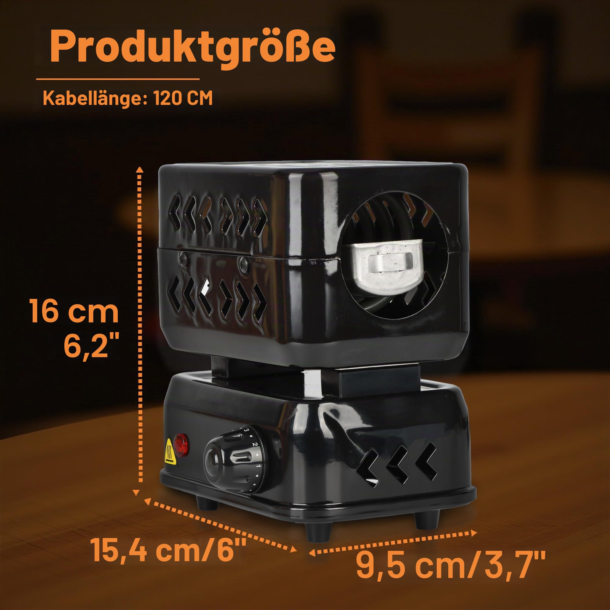 Elektrischer Kohlebrenner für Kokoskohle, 1200 W, Kokosnuss-Kohlekohle-Kohlekohleofen, inklusive Gitter und Zange (schwarz)