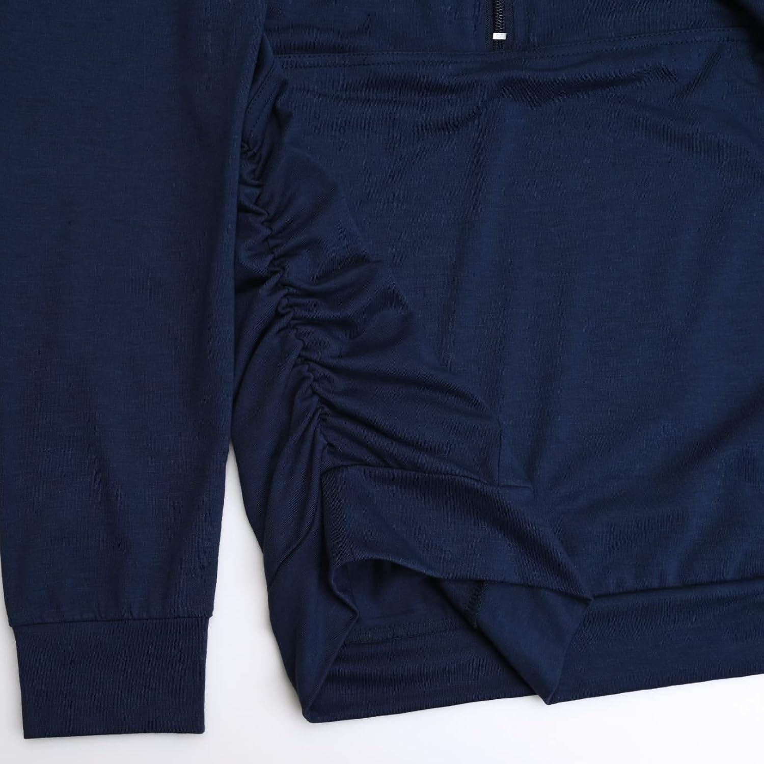 DEBELLY Maternity Shirt with Pocket Women's Lapel Top Casual Pregnancy Long Sleeve Zipper Hoodie - Image 6