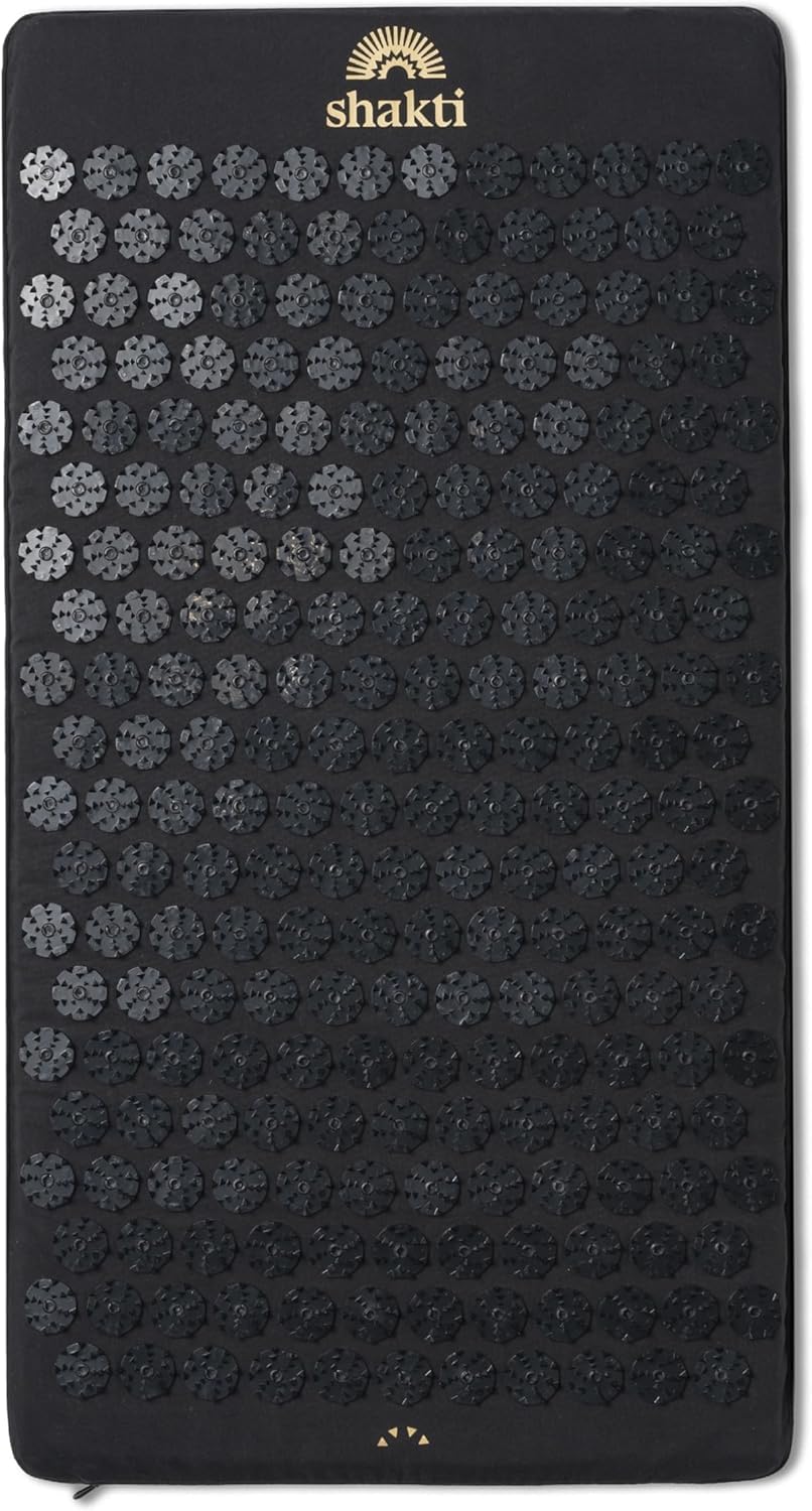 ShaktiMat Acupressure Mat Original Level, Organic Cotton GOTS Certified, HSA/FSA eligible, Ethically Handcrafted in India, Sustainable and Durable. (Premium - Shakti Black, Level 2)