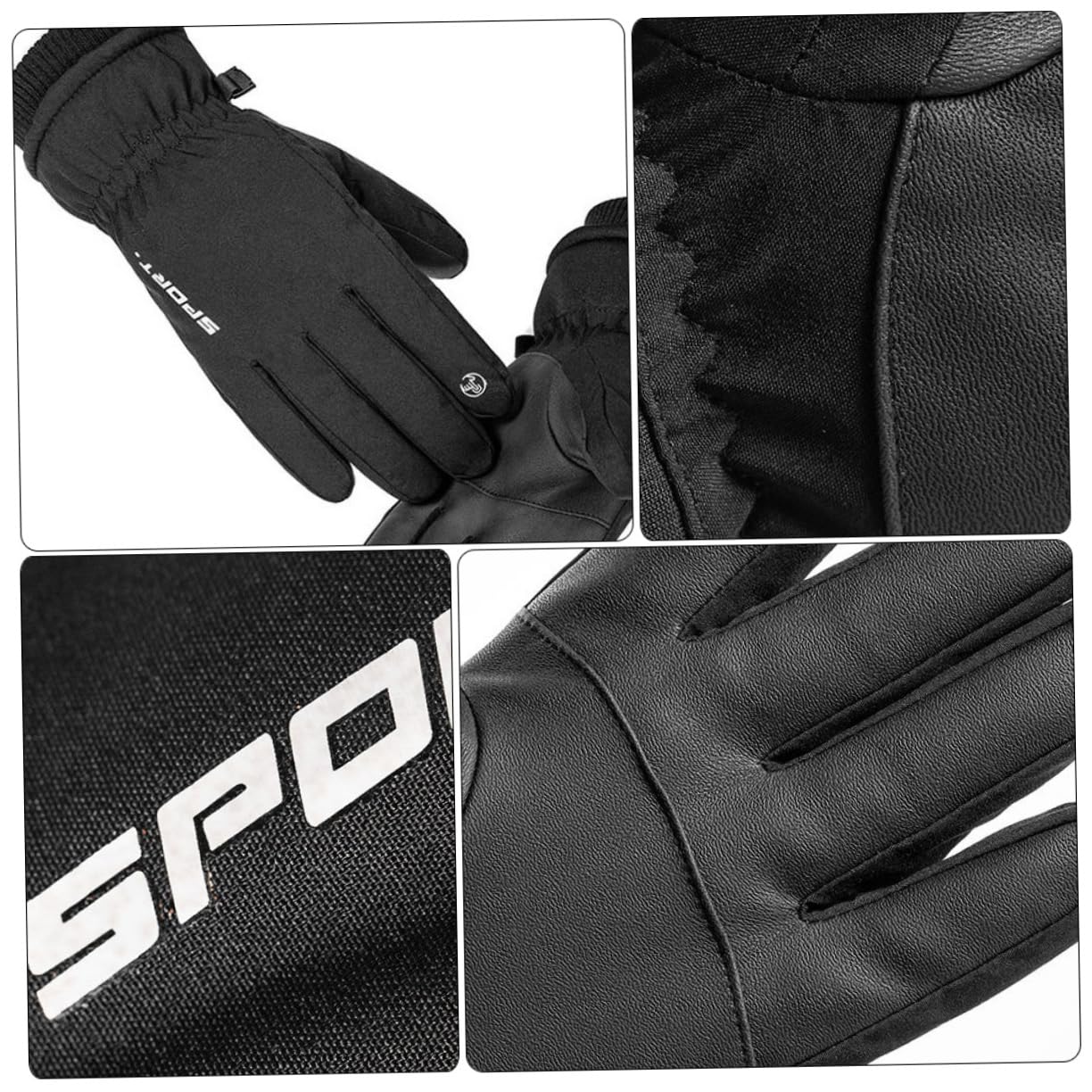 Anneome 1Pair Cycling Windproof Gloves Skid Full Finger Mittens for Outdoor Sports Warm Comfortable Winter Riding Skiing Gloves