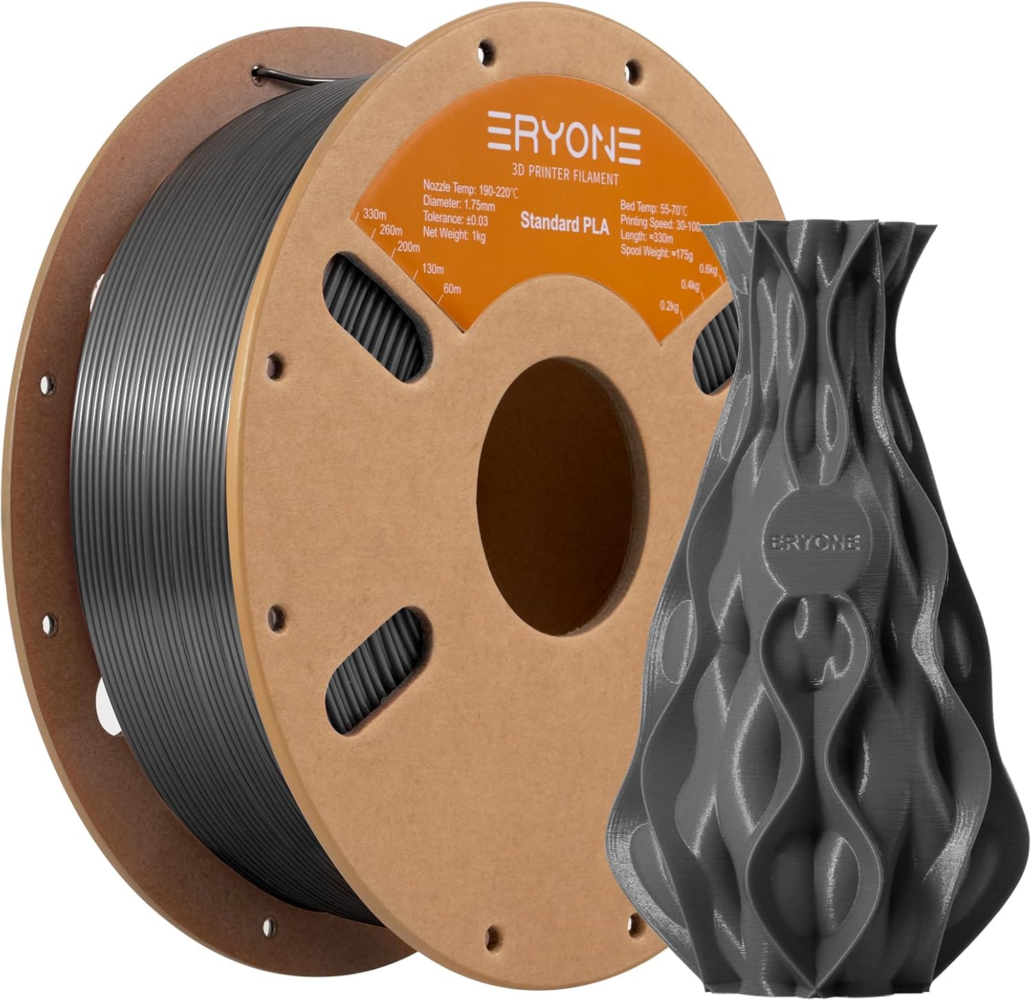 ERYONE High Speed Rainbow PLA Plus Filament 3D Printer Filament 1.75mm +/- 0.03mm, Multicolor Rapid PLA Filament 1KG Cardboard Spool(2.2LBS), Rock Rainbow