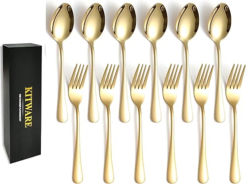 Miniatura 7 de Tenedores de cena de oro rosa, solo tenedores de cubiertos de acero inoxidable, tenedores de cocina para el hogar, juego de tenedores modernos de 16