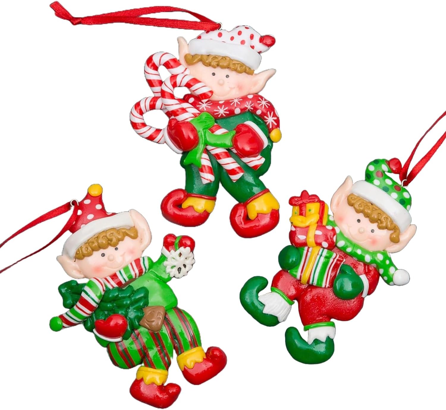 SHATCHI Christmas Tree Hanging Snowflakes Decorated with Candy Lollypop Xmas Tree Wall Home Décor Ornaments 2pcs Set,Multi-Colour,12x12cm