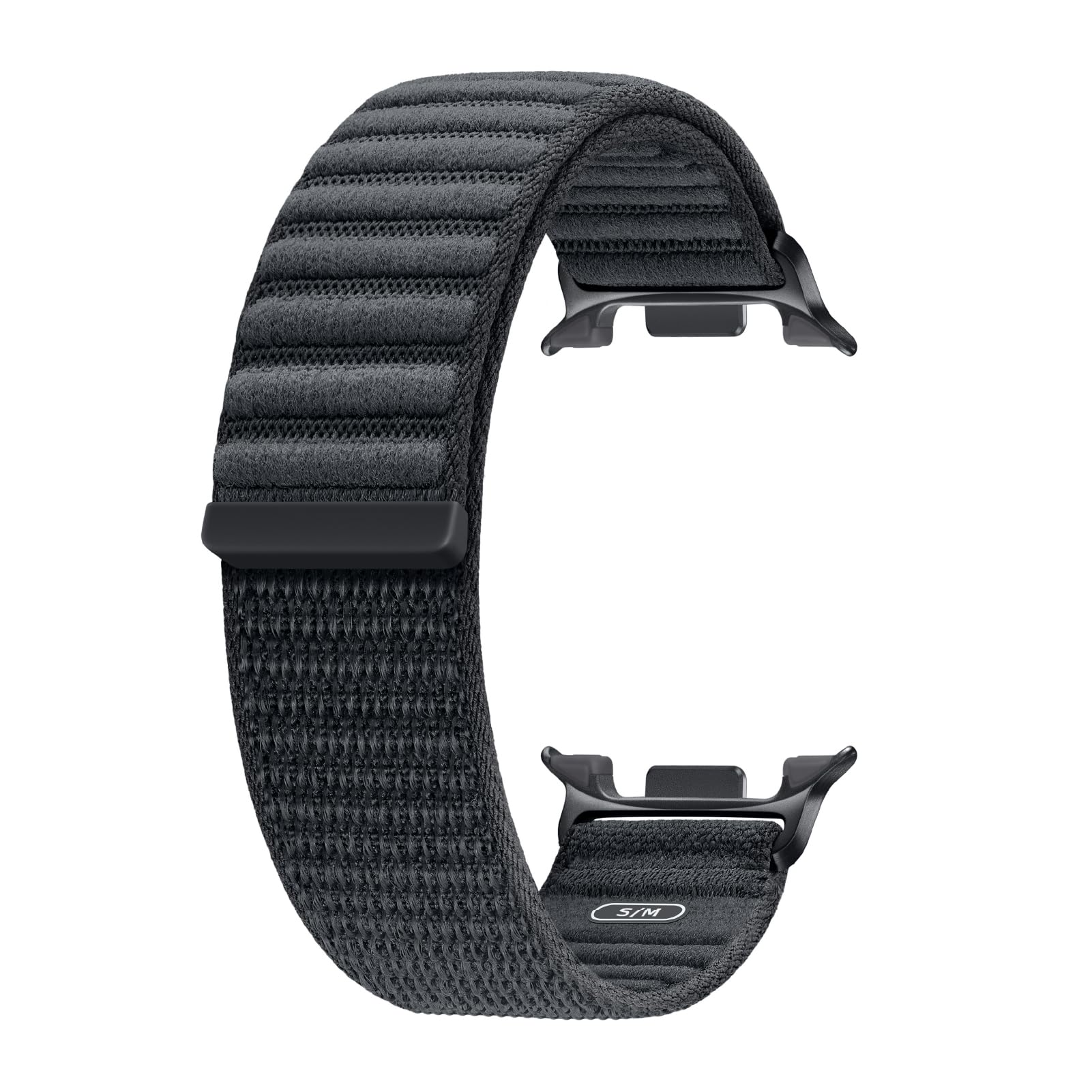 Samsung Galaxy Watch 8 Series Fabric Band, Nylon, Dynamic Lug System, Comfort Fit, Contoured Fit, Lightweight, Compatible with Galaxy Watch 8 and Watch 8 Classic, S/M Graphite
