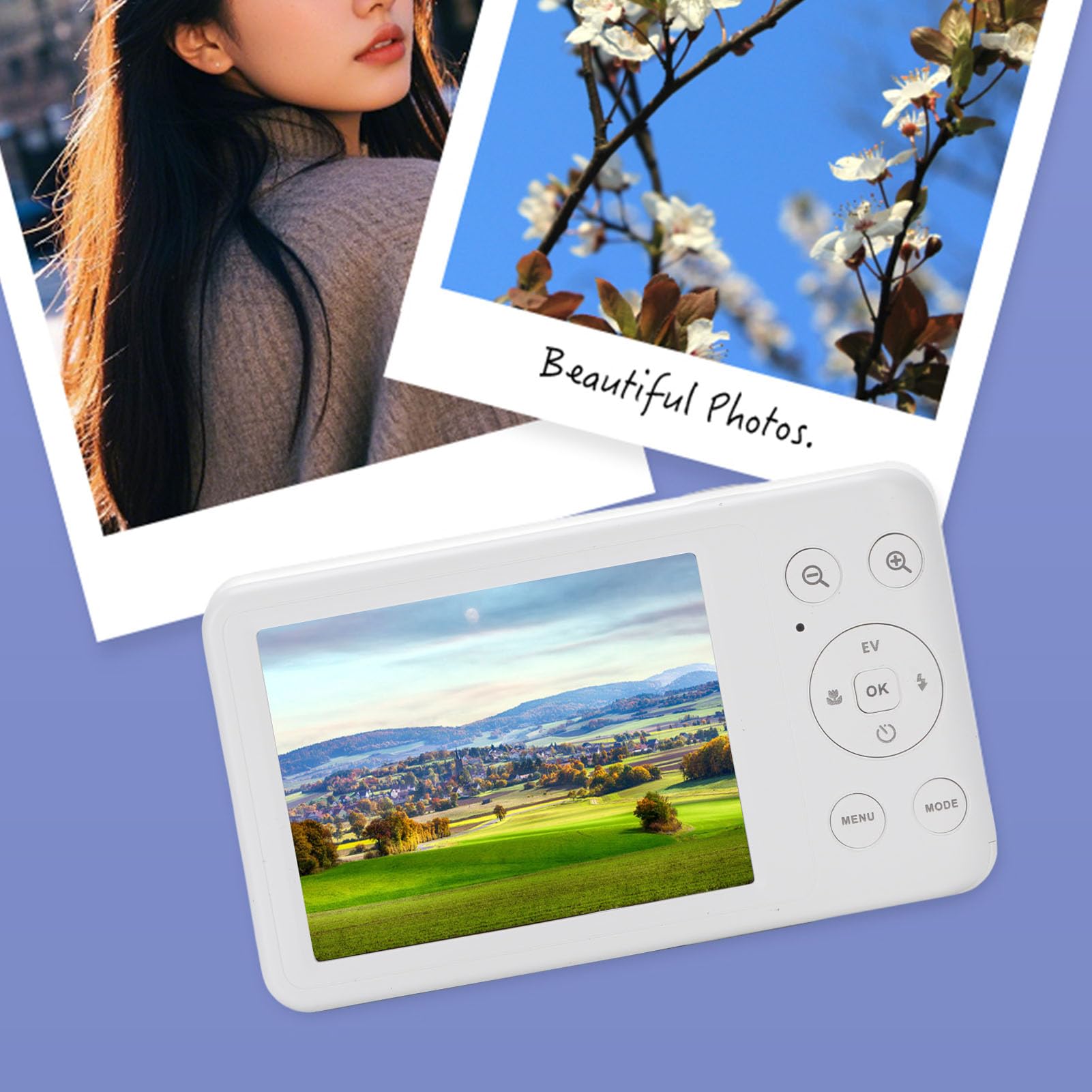 Jectse Fotocamera Digitale 4K per Fotografia, Fotocamera da Vlogging Automatica da 64 MP, Fotocamera da Viaggio con Zoom Ottico 10x con Flash per Adolescenti Fotografici, Anti Shake (WHITE)