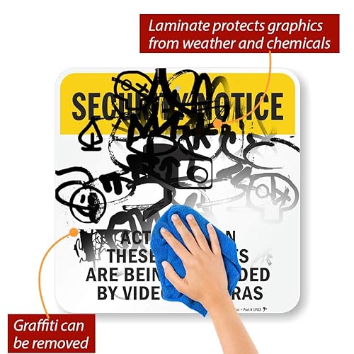 Miniatura 2 de SmartSign Aviso de seguridad - Actividades en las instalaciones grabadas por cámaras de video  18" x 18" Aluminio