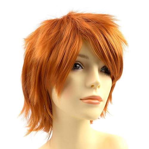 Modernfairy Anime Halloween Wig Dark Orange for Cosplay Party, Synthetic
