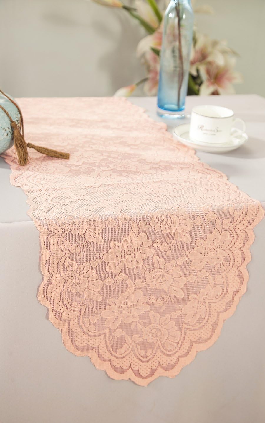 Wedding Linens Inc. Wholesale 13.5 in x108 in Lace Table