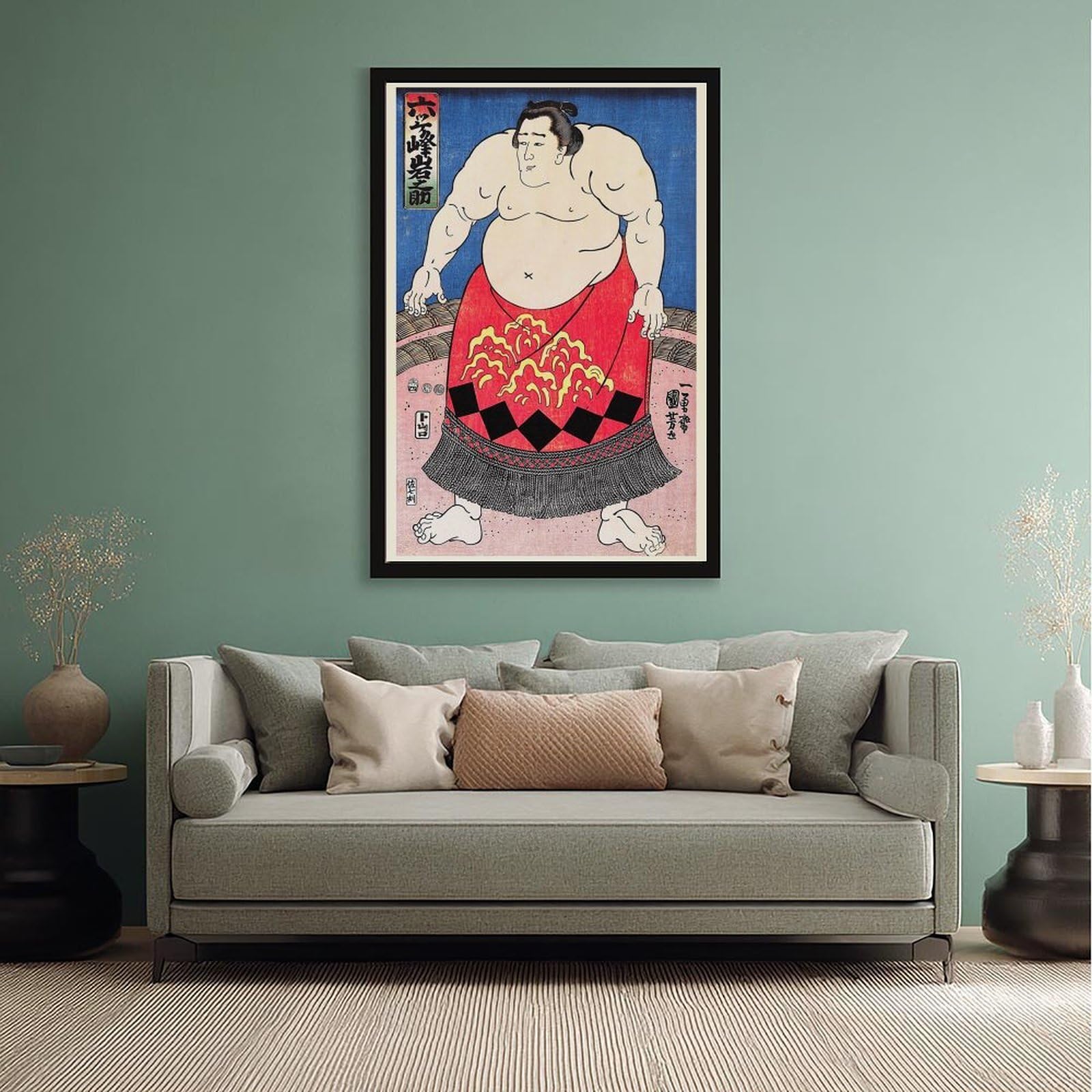 ELKPDOE Poster su tela giapponese Sumo Wrestler di Kuniyoshi Utagawa