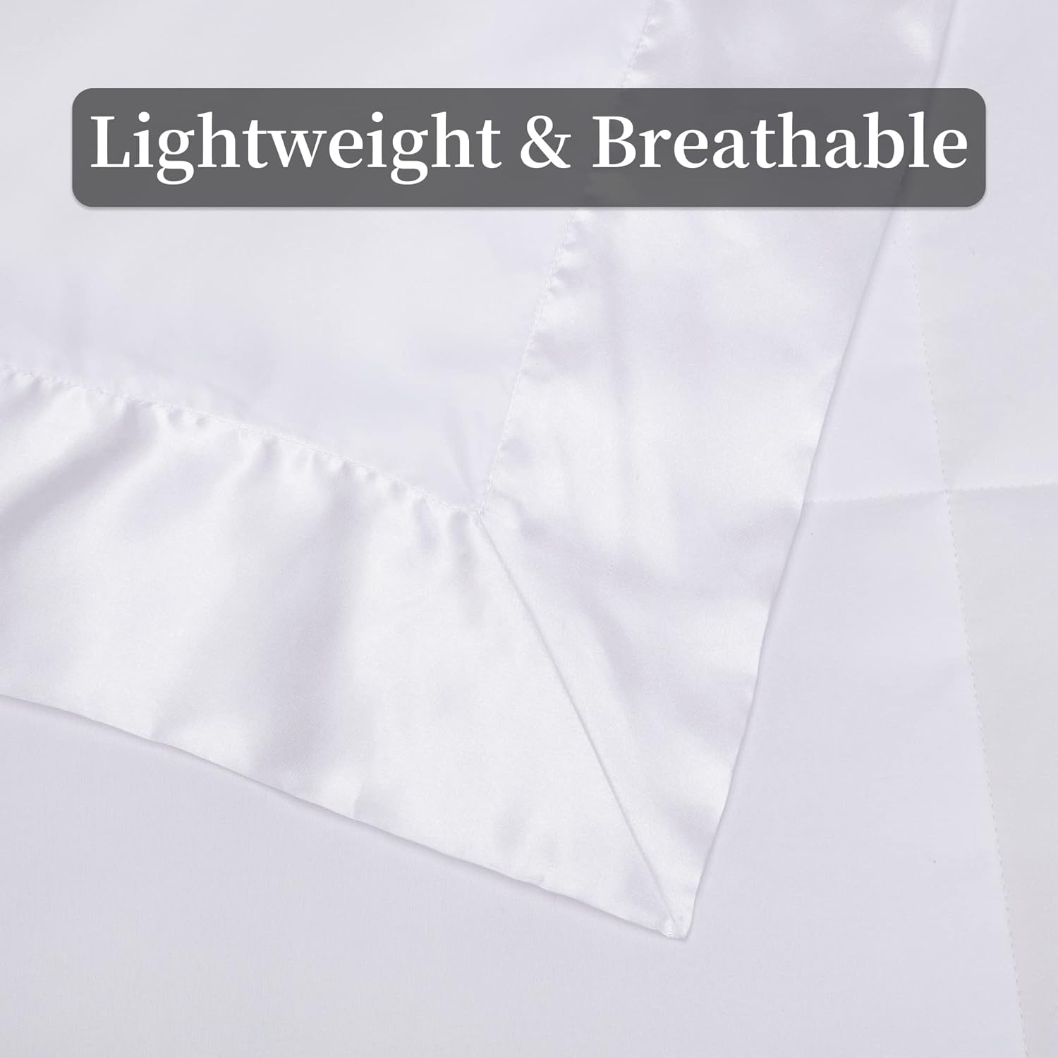 HOMBYS Down Alternative Blanket Oversized King 120x120 for All Season, Lightweight Quilted White Bed Blanket with Satin Trim,Reversible Soft Microfiber Quilted Blanket - Image 6