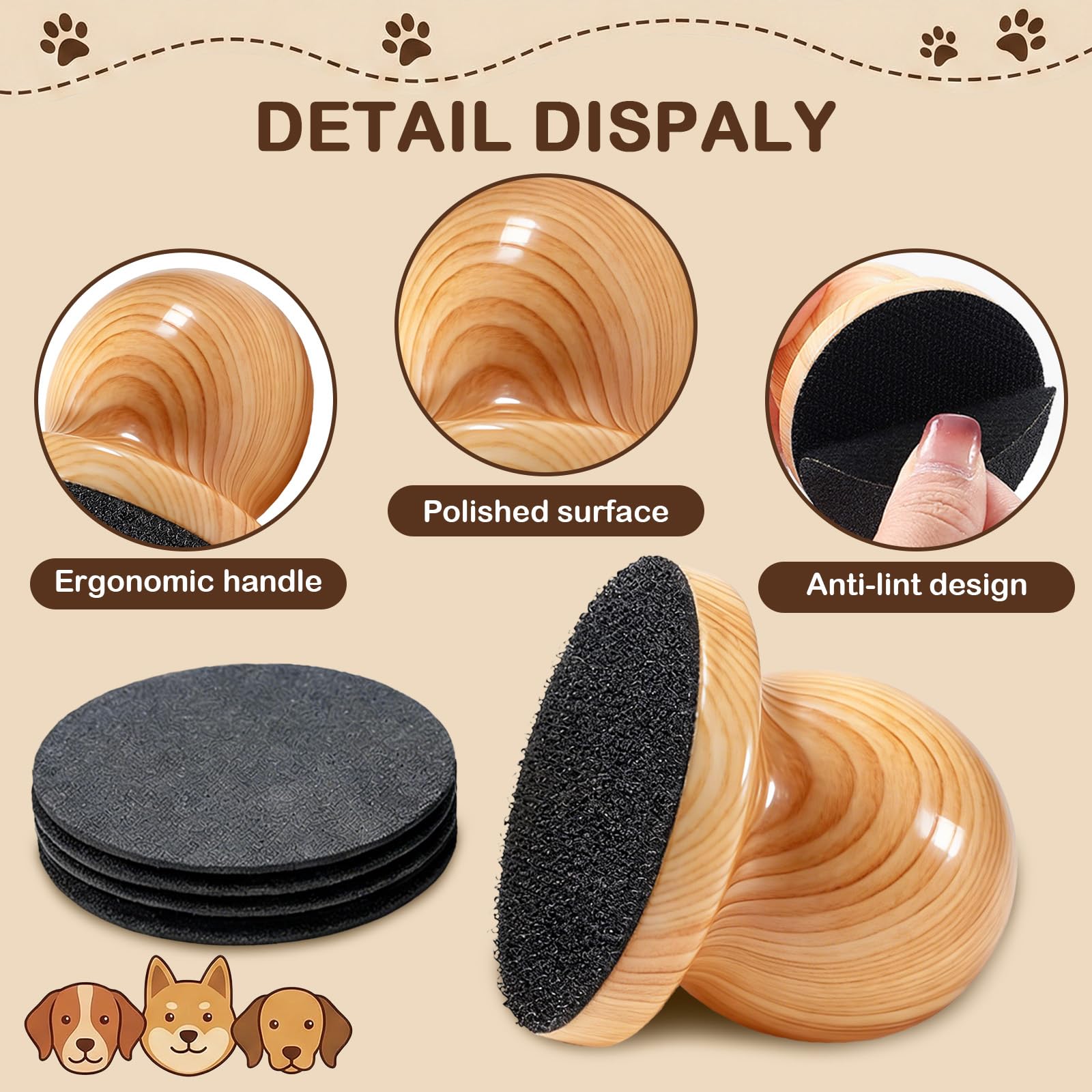 Dog Nail File, Grinder Board Scratch Pad with 4-Pack Replaceable Sandpaper Discs, Gentle Pet Nail Care Tool for Dogs and Cats - image 3