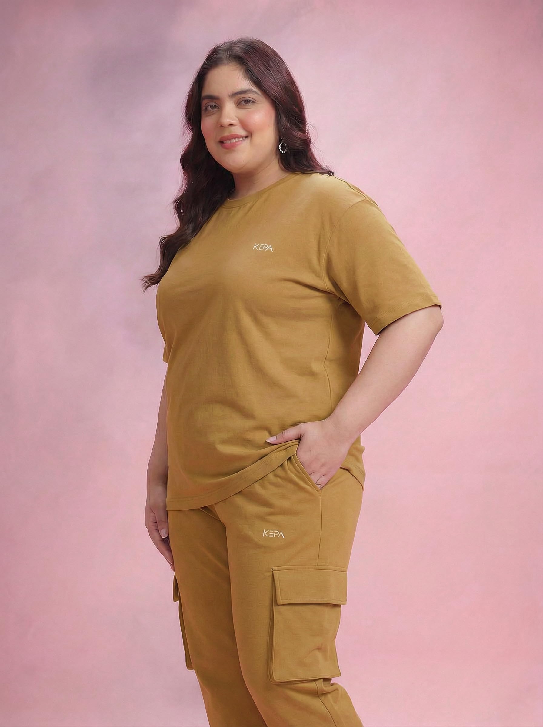 Kepa Plus Size Summer Co Ord Set for Women | Top and Lower with Stretchable Waistband | Stylish Airport Outfit for Women | Western Track Suit Co-Ord Set for Casual Wear