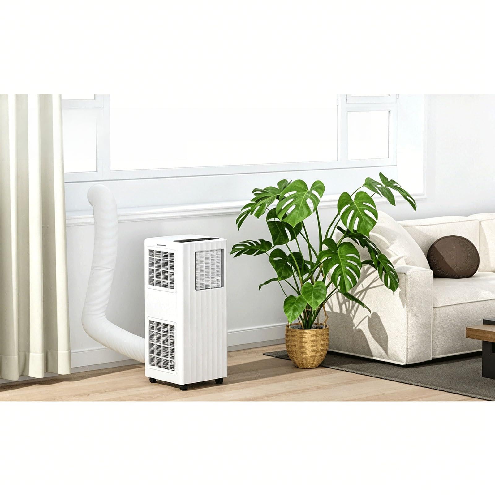 Affinityfurn White Mobile Air Conditioner 7000 Btu, Cooling Function, Dehumidification, Ventilation, 4-In-1 Portable Air Conditioner With App-24 Hour Timer, Remote Control For Bedroom, Living Room