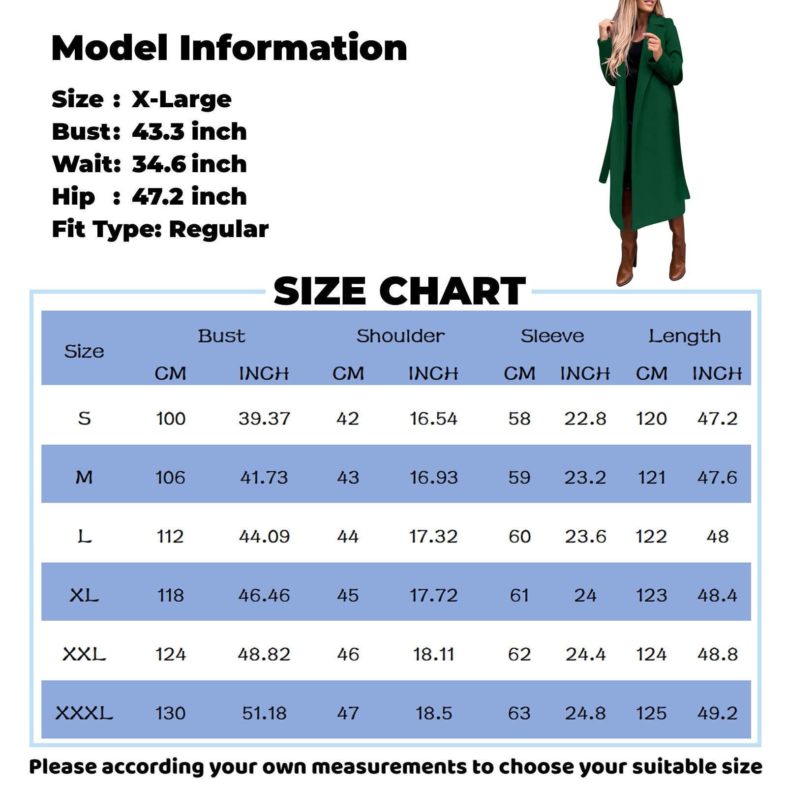 FUPODD Wintermantel Damen Lang Elegant Wollmantel Winter Damen-Mäntel Mit Gürtel Winterjacke Warm Trenchcoat Revers Damenmantel Übergang Lange Mantel Frauen Casual Jacke Outwear Einfarbig Wintercoat