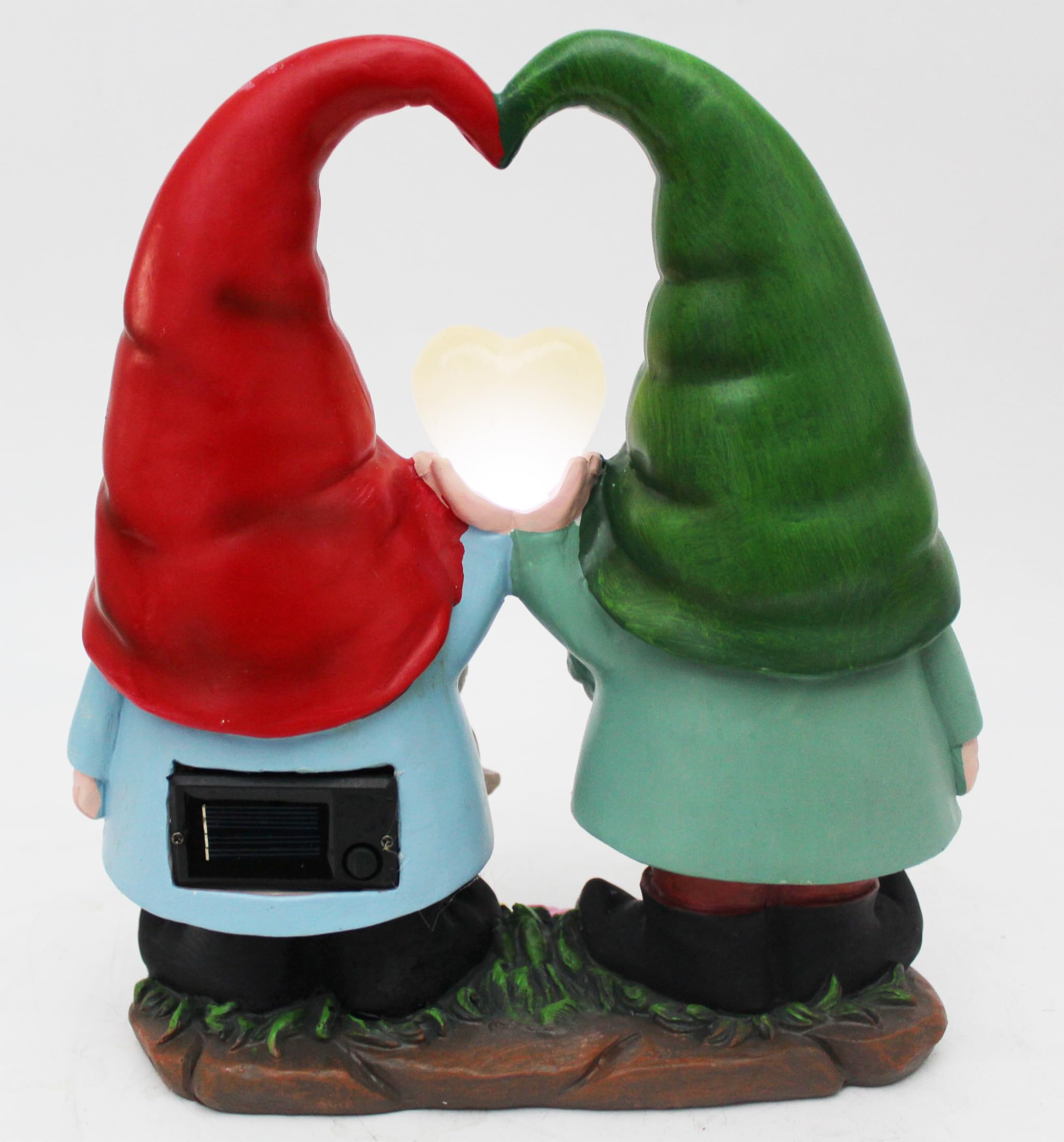 Gnomo Da Giardino Mago Con Luci LED Solari – Statua Decorativa 24 Cm Per Esterno, Resina Dipinta A Mano