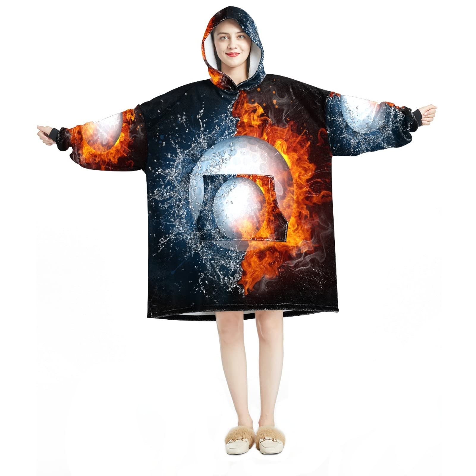 Sweat à capuche surdimensionné en flanelle sherpa pour adulte