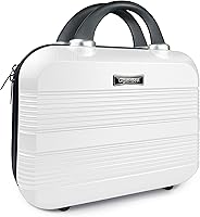 Vista 11 de Estuche de viaje de maquillaje rígido portátil de 14", Verde+blanco