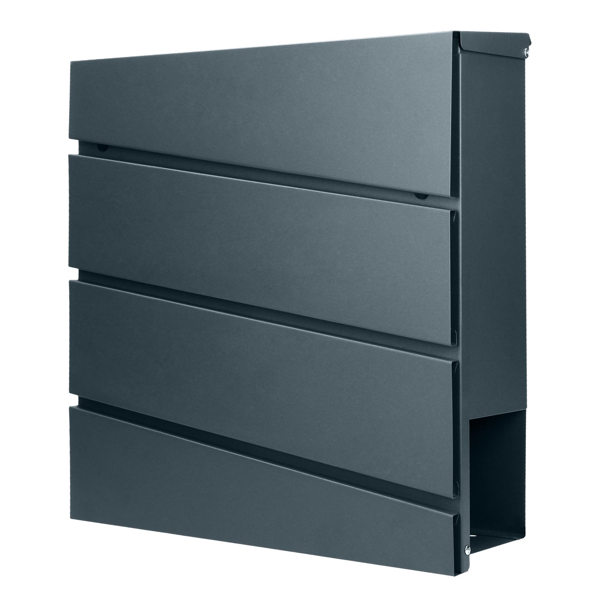 Virone Borneo Buzón Exterior de Acero Galvanizado con Soporte para Periódicos (Antracita)