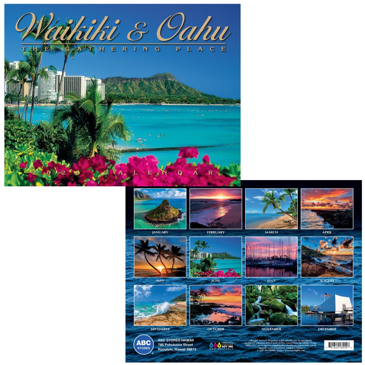 Amazon | カレンダー 2026年 HAWAIIAN ハワイアンハワイ ワイキキ