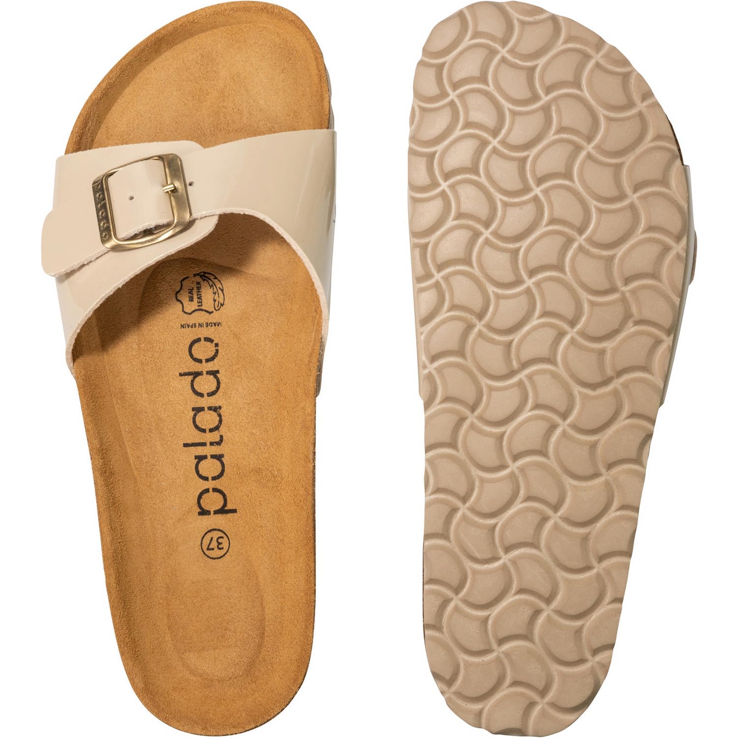 Palado Damen Pantoletten Malta Matt - Sandalen Made in Spain - Hausschuhe mit Kork-Fußbett - modische Sommerschuhe