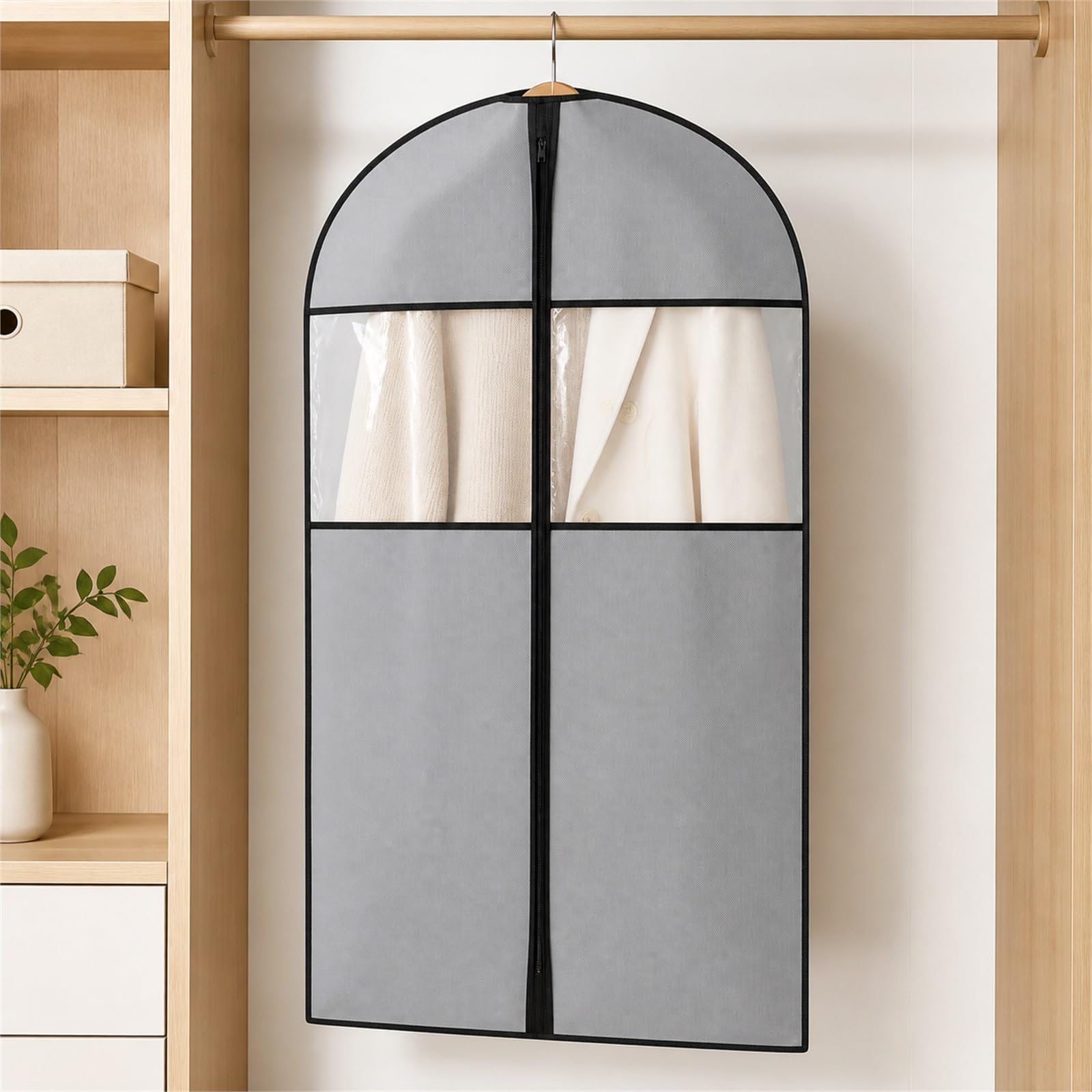 Sacchetti Appendiabiti,Copriabiti Antipolvere,Copriabiti Antipolvere per Indumenti con Cerniera,Borsa Porta Abiti Lunga,Antipolvere,Traspiranti,per Costumi,Giacche e Camicie