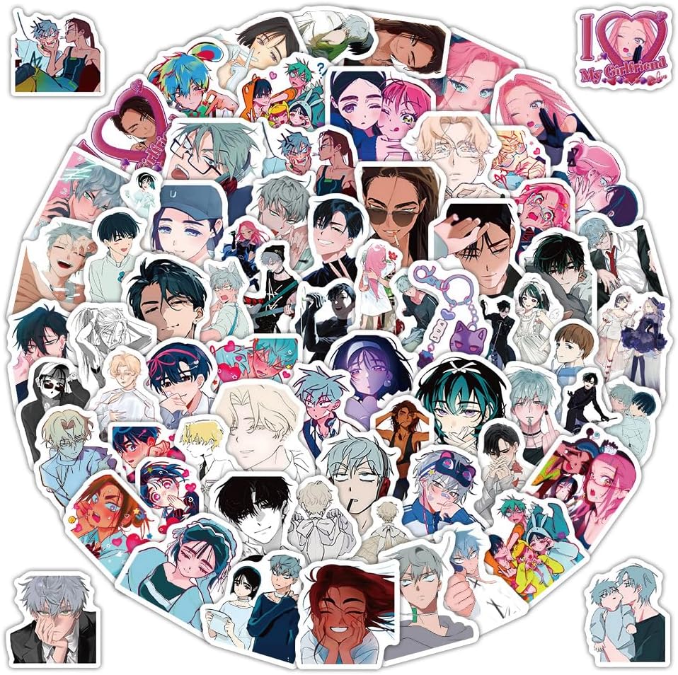 100Pcs Alien Stage Anime Stationery Stickers, Aesthetics Cartoon Waterproof Decals for Laptop, Phone, Waterbottle, Kindle, Journal,Scrapbook, Luggage, Gift for for Kids Teen image 5