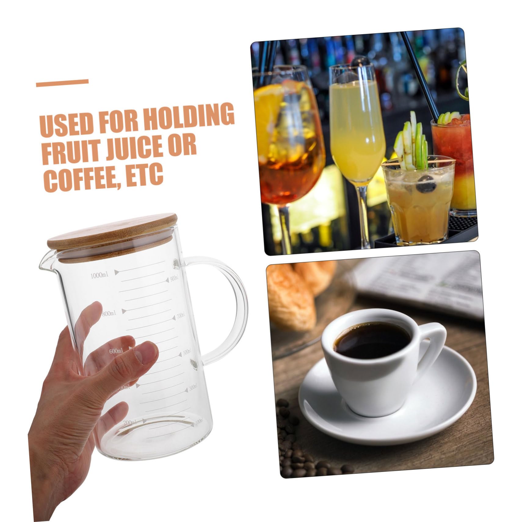 Bicchiere Graduato Con Coperchio Caraffa Per Bevande Misuratore Con Scala Per Tè Succo e Caffè Design Elegante e Pratico Per La Cucina