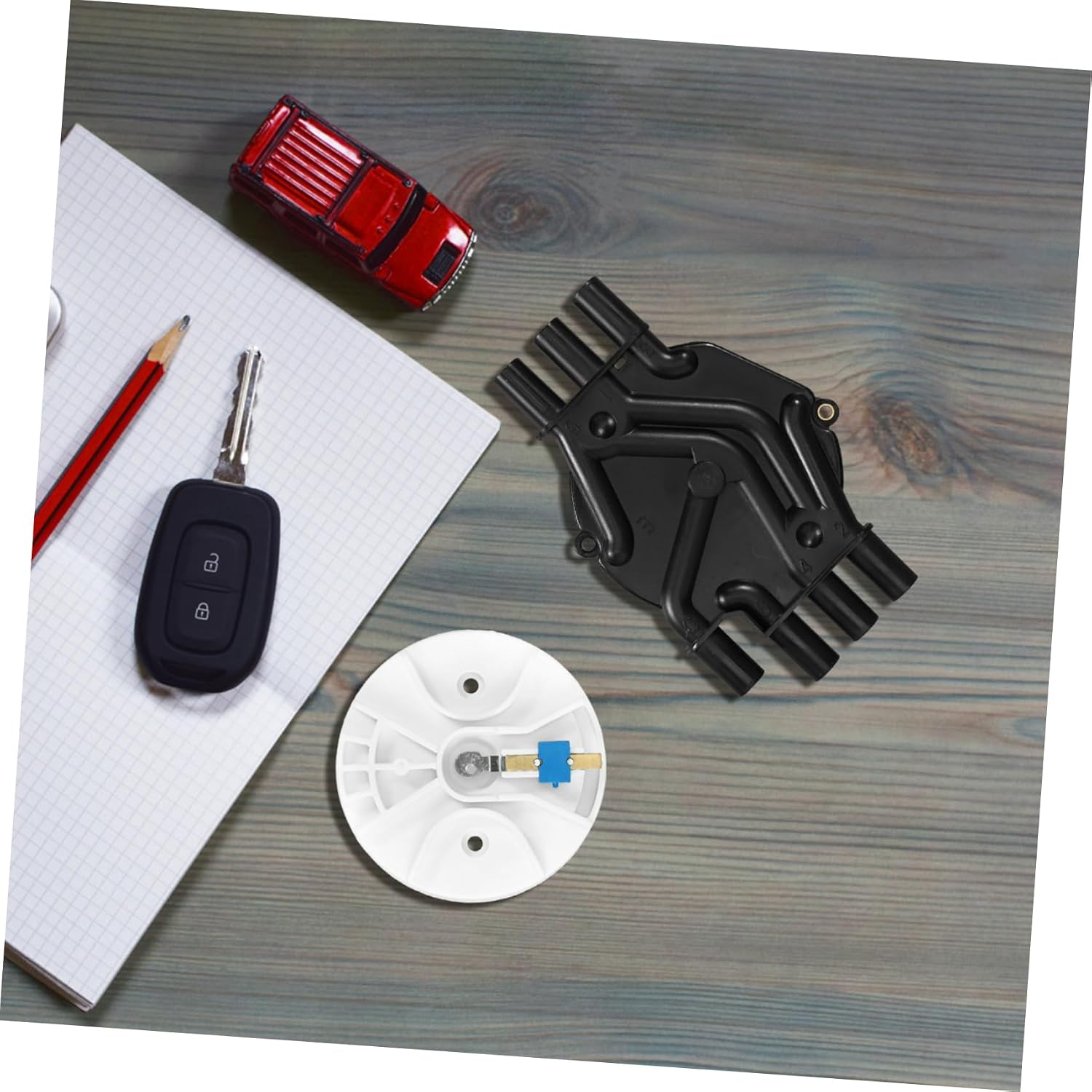 Unomor Ignition Distributor Cap and Rotor Kit Oem Gas Cap for for Car Replacement