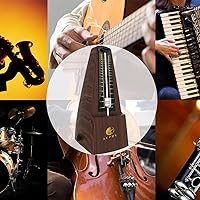 Vista 2 de Metrónomo mecánico con campana de acento, forma clásica, golpe preciso, múltiples modos de ritmo, adecuado para piano, guitarra, tambores, violín