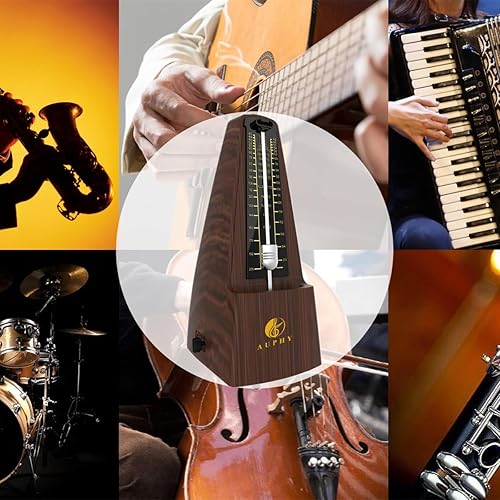 Miniatura 2 de Metrónomo mecánico con campana de acento, forma clásica, golpe preciso, múltiples modos de ritmo, adecuado para piano, guitarra, tambores, violín,