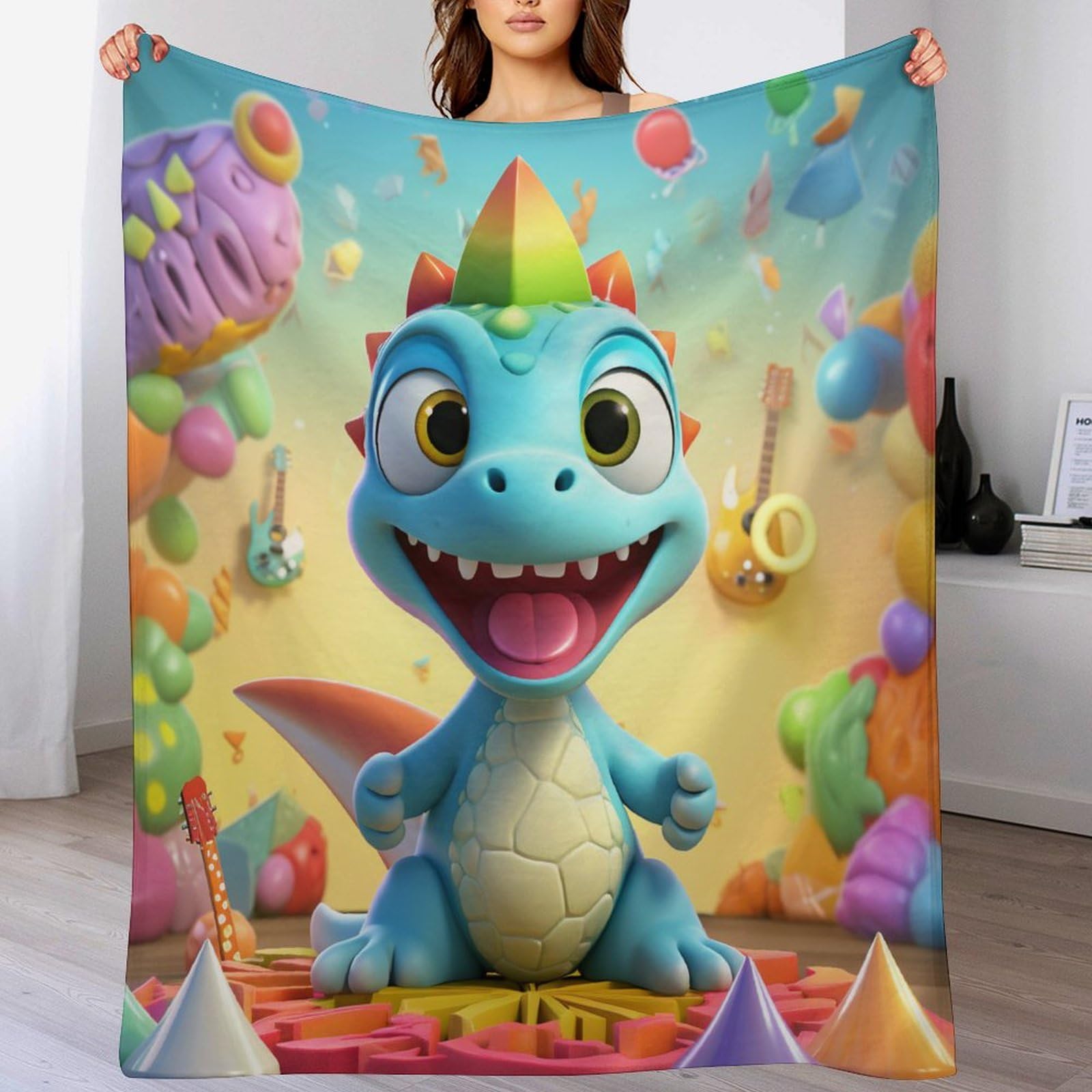 Couvertures en dinosaure plaid douillet flanelle pour lit adulte enfant
