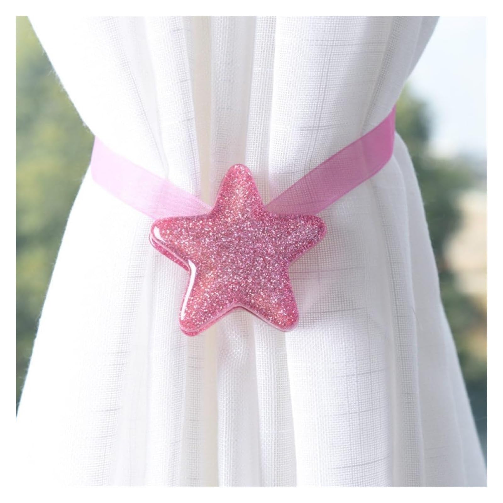 Vakorise Roze Curtain Ties, 2 Pack Multicolor Star Tie Backs For Drapes Elegant Decorative Curtain Holdbacks