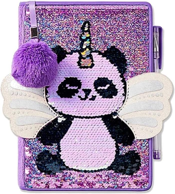 Pandacorn Flip Sequin Journal Diary Pen Bookmark