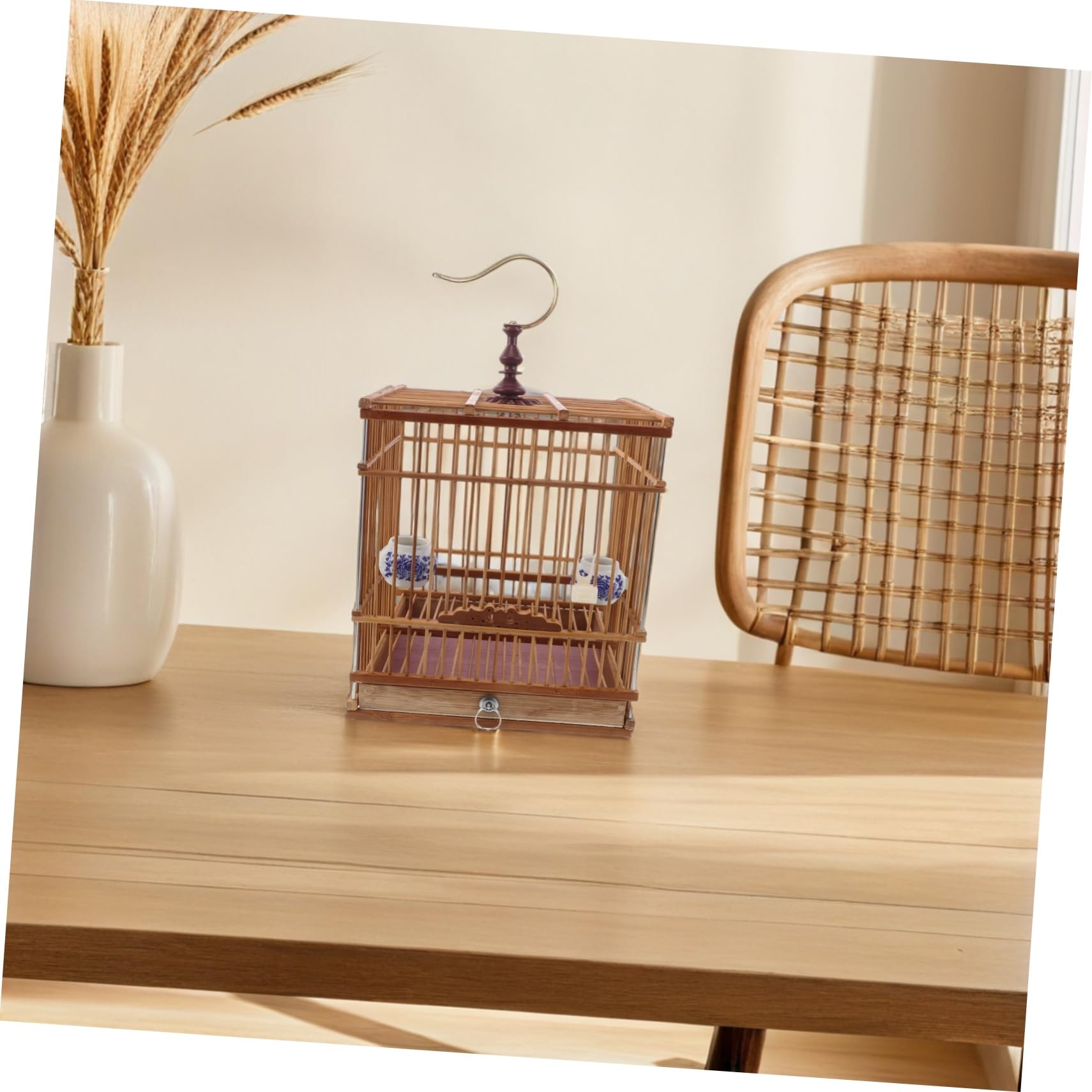 BESPORTBLE Cage à Oiseaux Bambou Habitat Rectangulaire pour Perruches Et Inséparables Support Décoratif pour Jardin Et Balcon