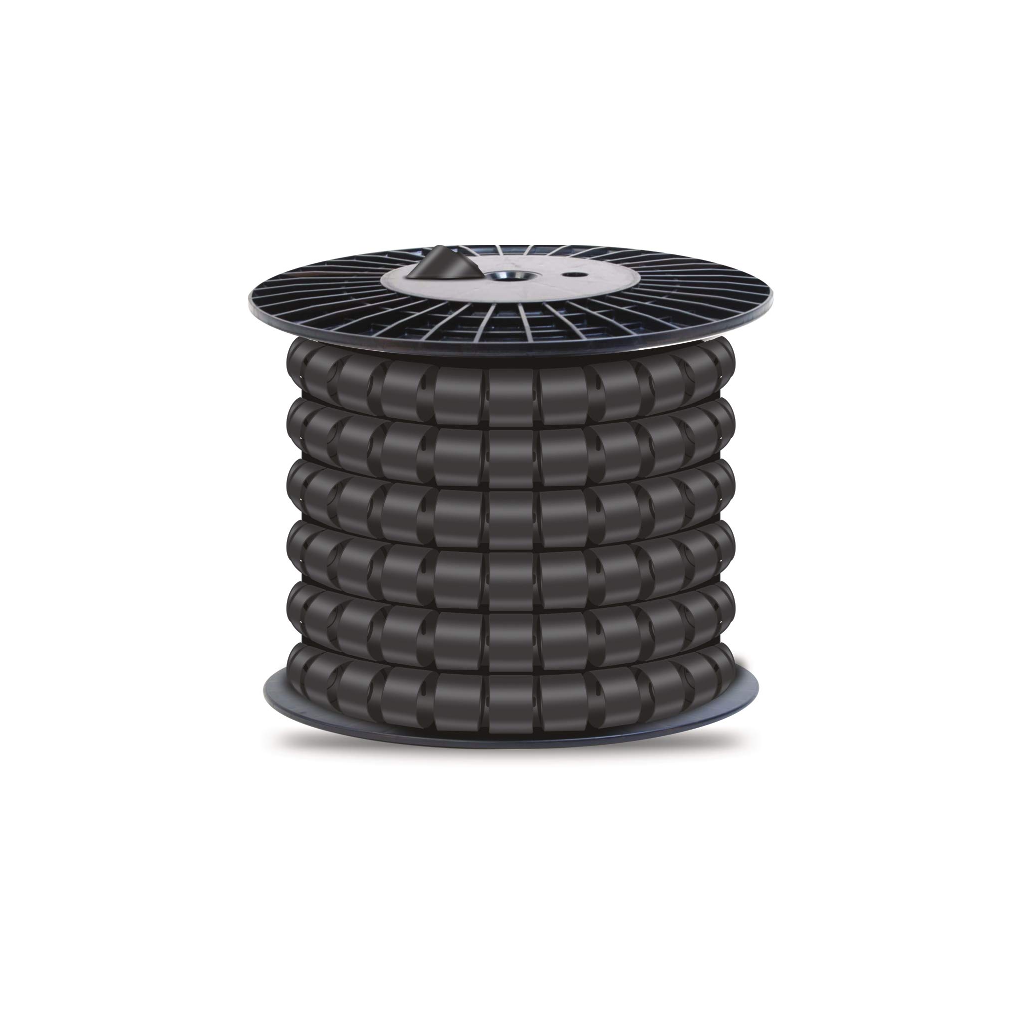 NOVEAU Safe-T 1st Diameter-30mm Length-10 Meter,Black | Flexible Cable Organiser with Slider Tool | ﻿Cable Hider | Concealer, Cable Cover for Wire Management | Wire Organizer for PC/Home/Office Desk