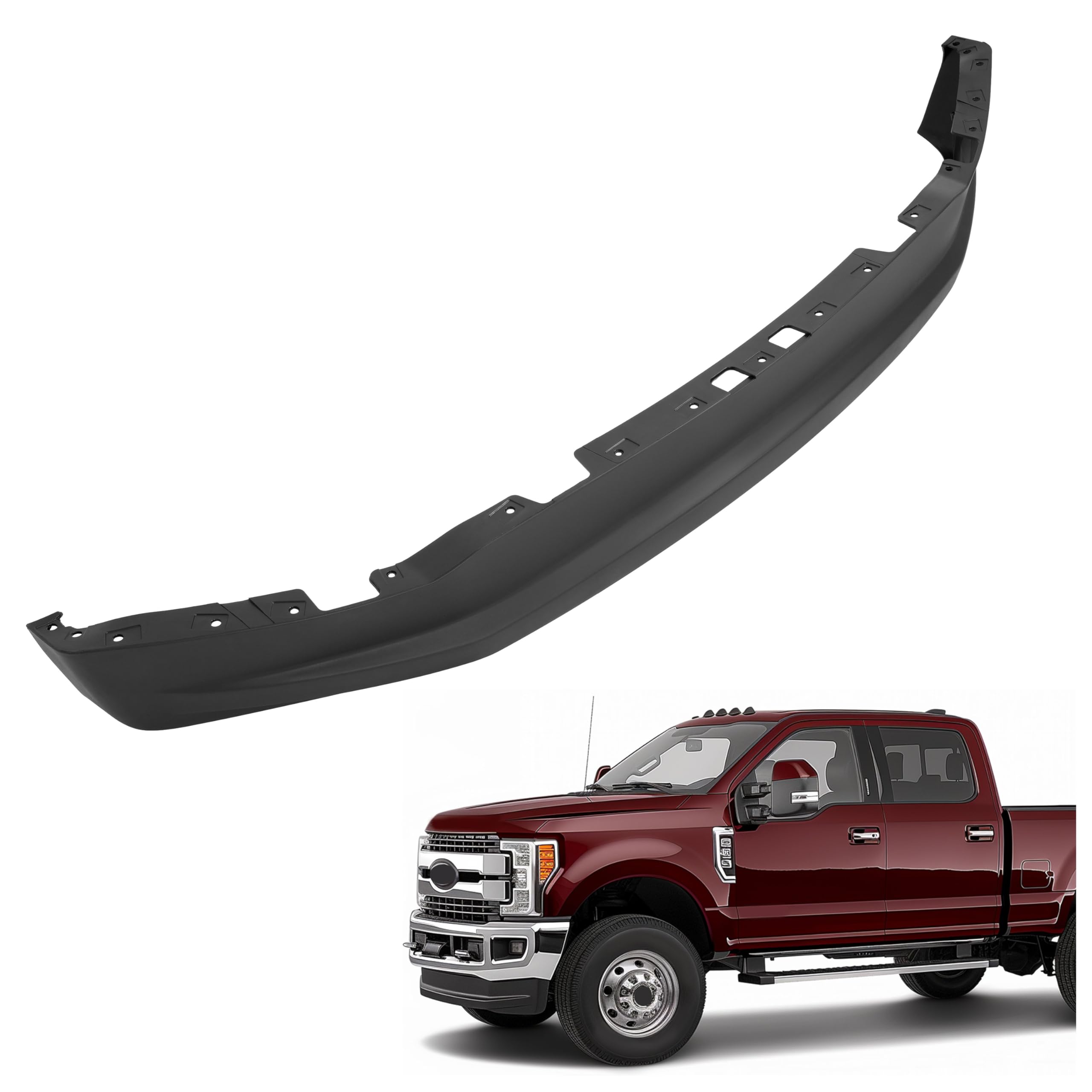 HECASA Front Bumper Valance Compatible with 2017-2019 Ford F250 F350 F450 F550 Super Duty Pickup 4WD Plastic(PP) Lower Valance Panel Air Dam Deflector Replacement for HC3Z17626AE HC3Z17626AB FO1095271