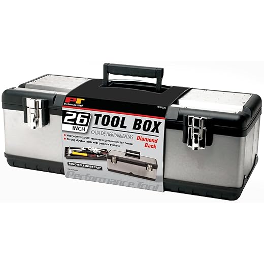 Performance Tool W54026 26-Inch Steel Tool Box With Removable Tote