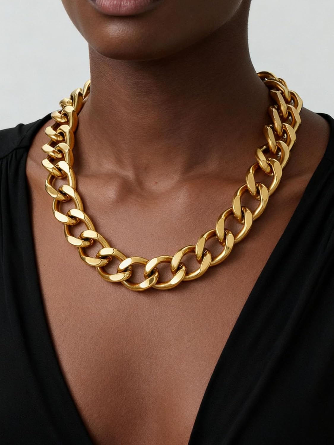 ChainsPro Cuban Link Chain for Women,Stainless Steel Chunky Necklace Silver/Gold Plated Thick Chain Choker, 12/16/20 mm Width,18" and 20" Punk Hip Hop Trendy Non Tarnish Jewelry Gifts - Image 3