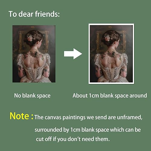 Miniatura 2 de Lienzo retro con espalda femenina, pintura de rosas, póster estético antiguo de chica victoriana Moody arte de pared, impresiones de academia