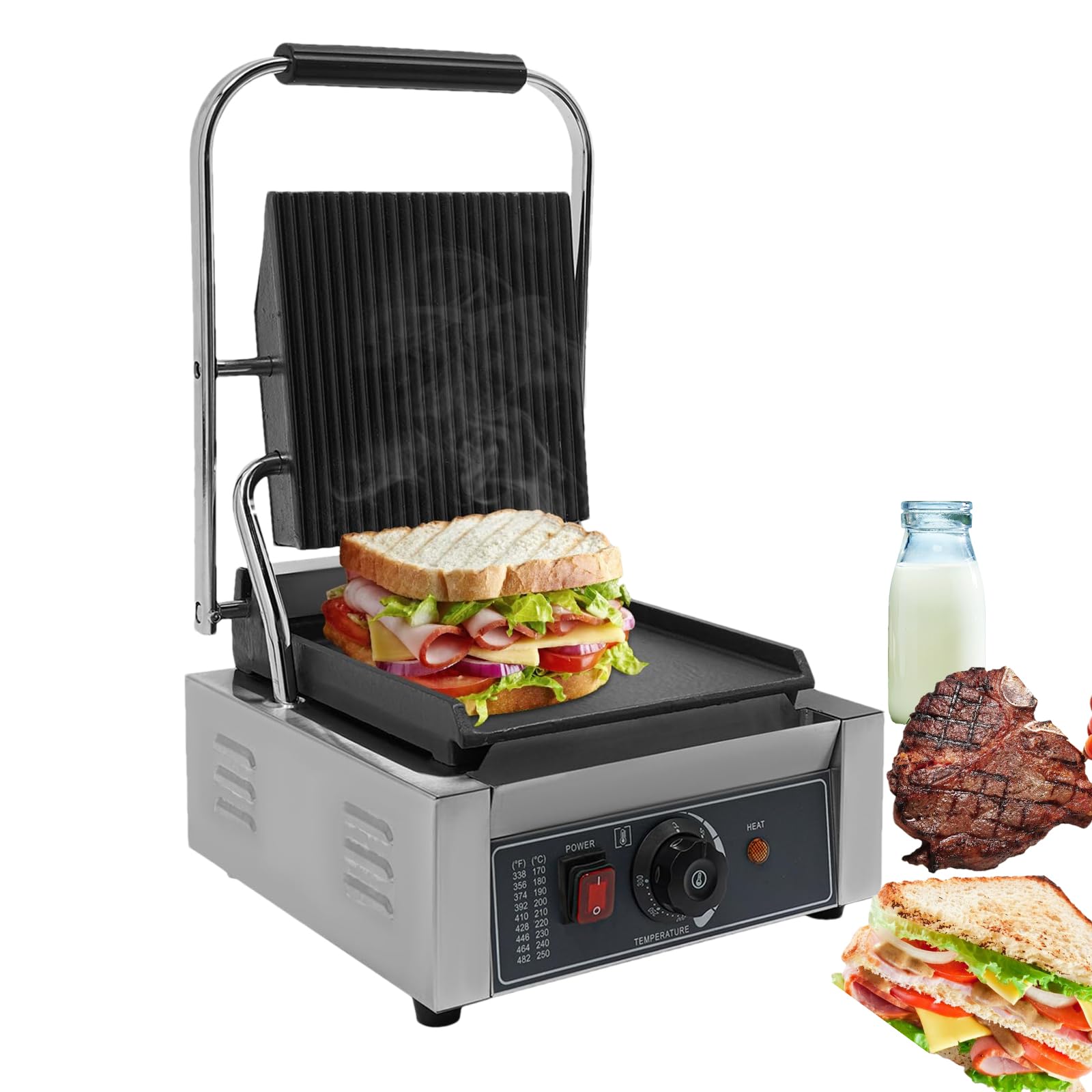 キッチン家電 sandwich machine Amazon.com: Commercial Sandwich Panini Press Grill 1800W Electric