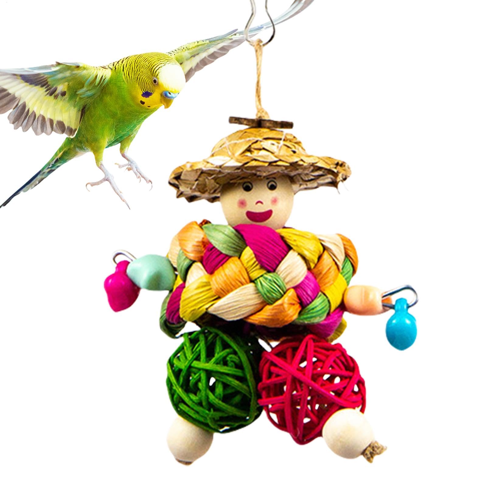 Genikeer Conure Toys | Multicolored Beak Grinding Accessories | Bird Chewing Toys Parrot Cage Accessories for Conure Cockatiel Budgies Lovebird