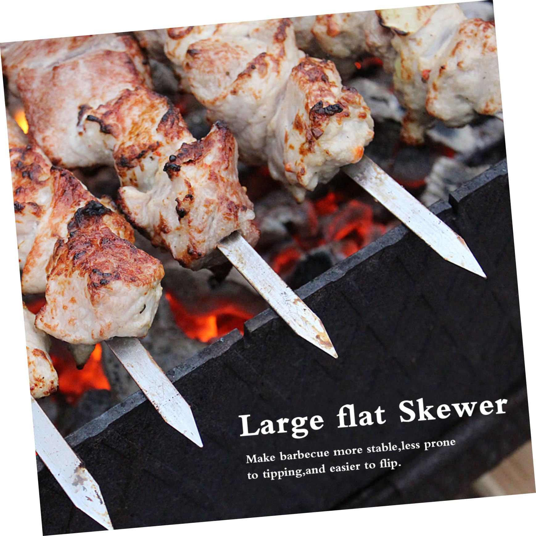 Kisangel 8pezzi Spiedini Per Barbecue in Acciaio Inox Spiedini Per Intaglio e Grigliare Pz Con Manico in Legno Doppia Testa e Testa Singola Adatti Per Barbecue Da Campo e Cottura Da Arrosti