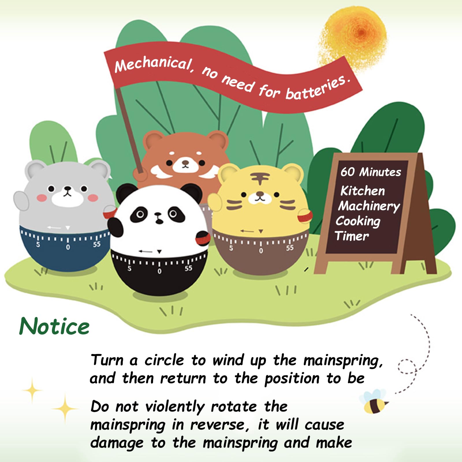 Ranvi Cute Time Manager, Kitchen Timer for Cooking and Baking (Bear) - Image 3