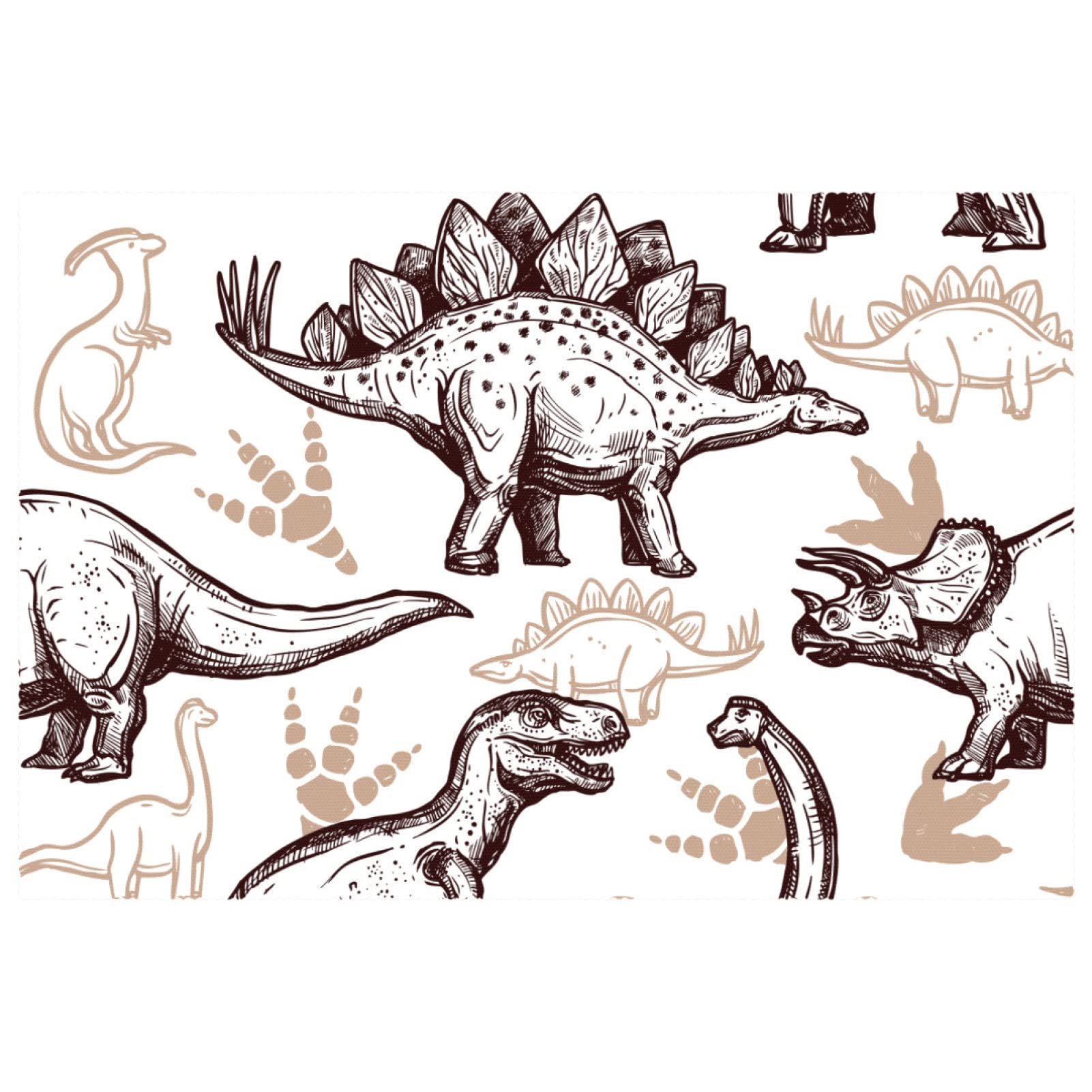 Sets de table dinosaure lavables pour protéger la table des enfants contre la chaleur