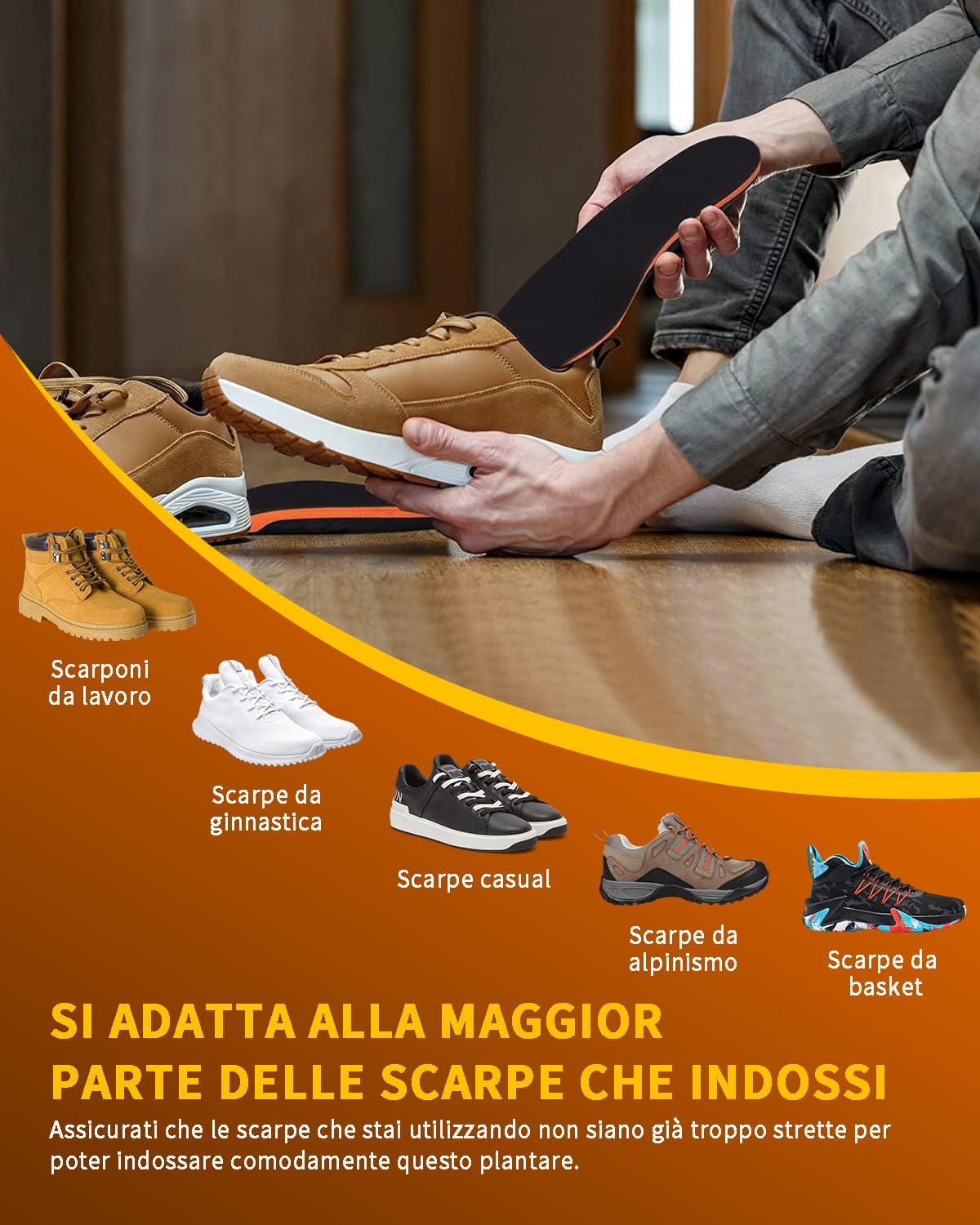 Ortopediche Solette per Fascite Plantare, Piede Piatto, Solette Scarpe Ortopediche, Dafannis Plantari Sollievo dal Dolore al Tallone Solette Plantari per Donna e Uomo