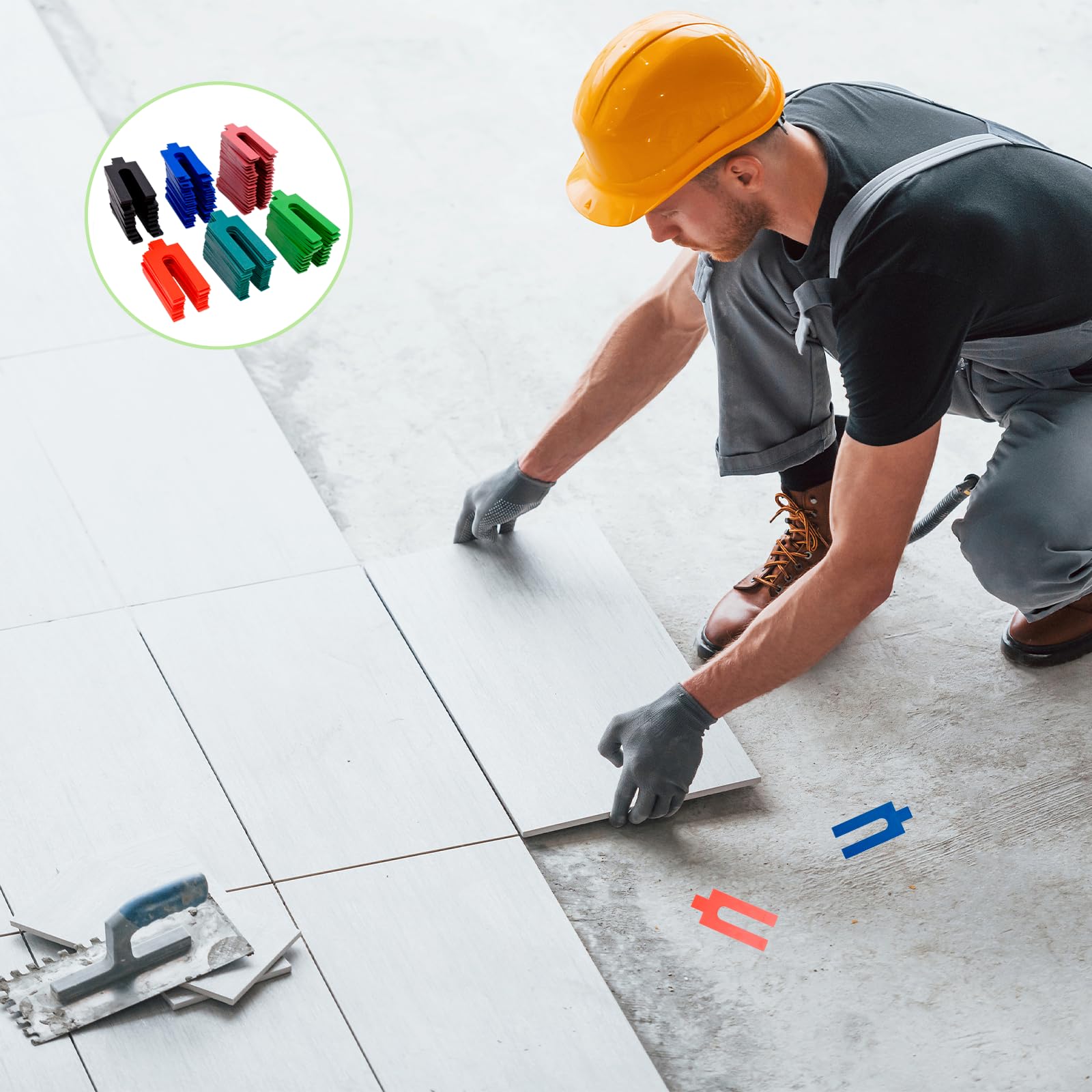 Assortiment de 100 cales en plastique, 6 tailles de cales en plastique de 1 mm à 6 mm, lot d'entretoises d'emballage, code couleur et facile à installer, pour latte, fixation et espacement de cadre de