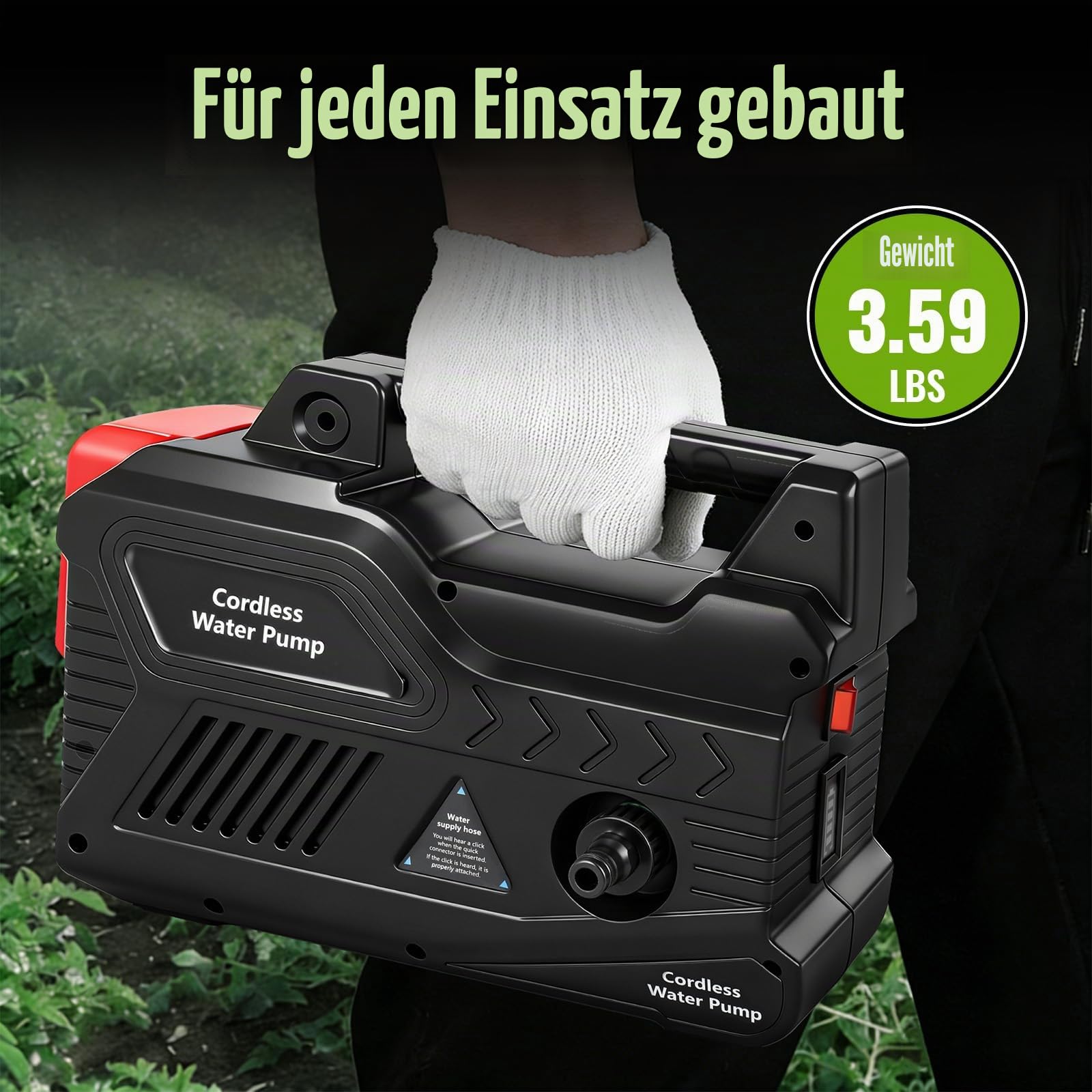 Wasserpumpe Pumpe für Makita 18V Akku, Selbstansaugende Elektropumpe | Tragbare, Für Haus, Pool, Wohnmobil, Garten, 10-Meter-Wasserauslassrohr, Hochdruck-Wasserpistole 9 Sprühmuster