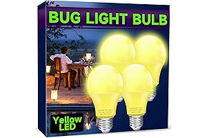 A19 Outdoor Yellow Bug Light Bulbs 4-Pack: Illuminate Your Night with a Bug-Free Zone