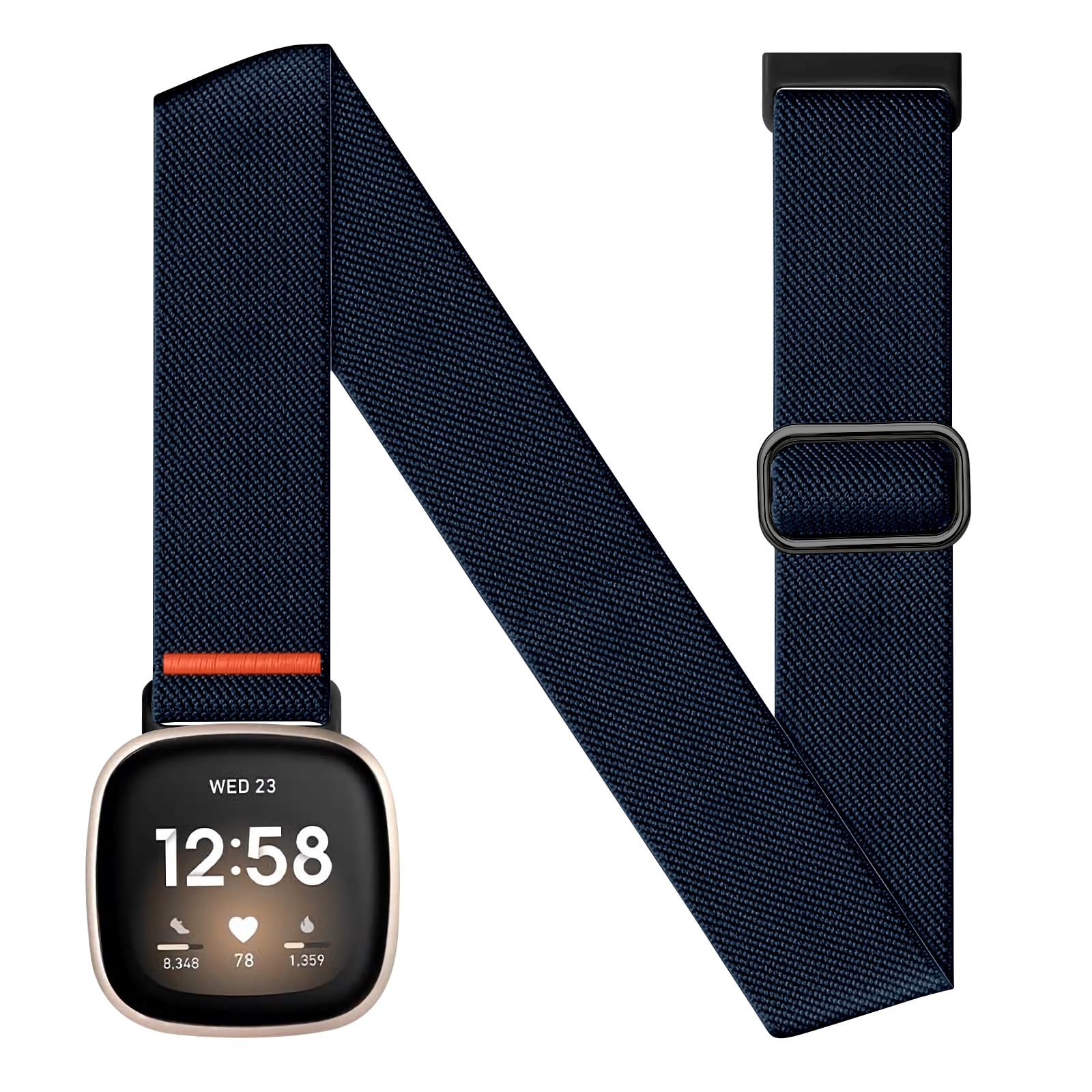 Zspoly Sports Armband Arm Ankle Strap Compatible with Fitbit Versa 4 / Fitbit Versa 3 / Fitbit Sense 2 / Fitbit Sense Wristbands, Elastic Nylon Adjustable Upper Arm Band Bicep Band Jogging for Men